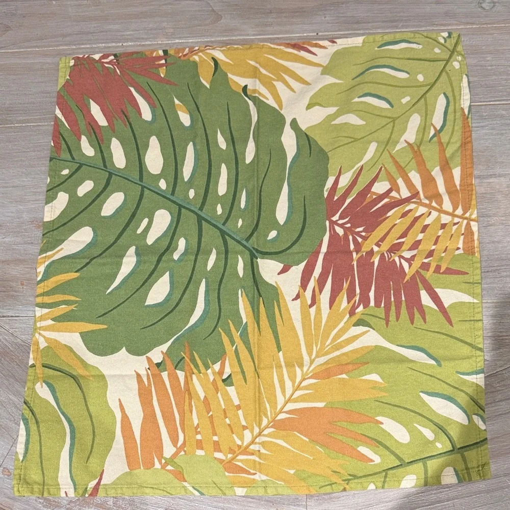 Tropical Leaf Print Fabric napkins-set of 10